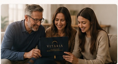 Family opening a Vitaria box together