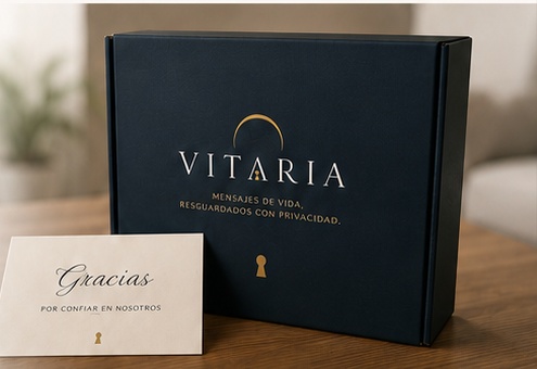 Vitaria box with thank-you card